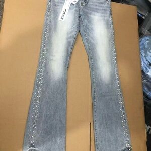 Purple Rain Blue Flare Jeans with Vintage Appeal